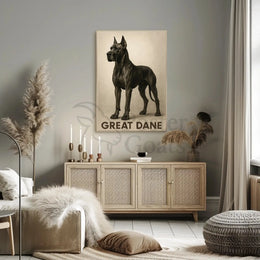 Great Dane Elegance in Sepia Dog Breed Poster PosterGoat