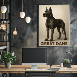 Great Dane Elegance in Sepia Dog Breed Poster PosterGoat
