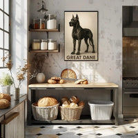 Great Dane Elegance in Sepia Dog Breed Poster PosterGoat
