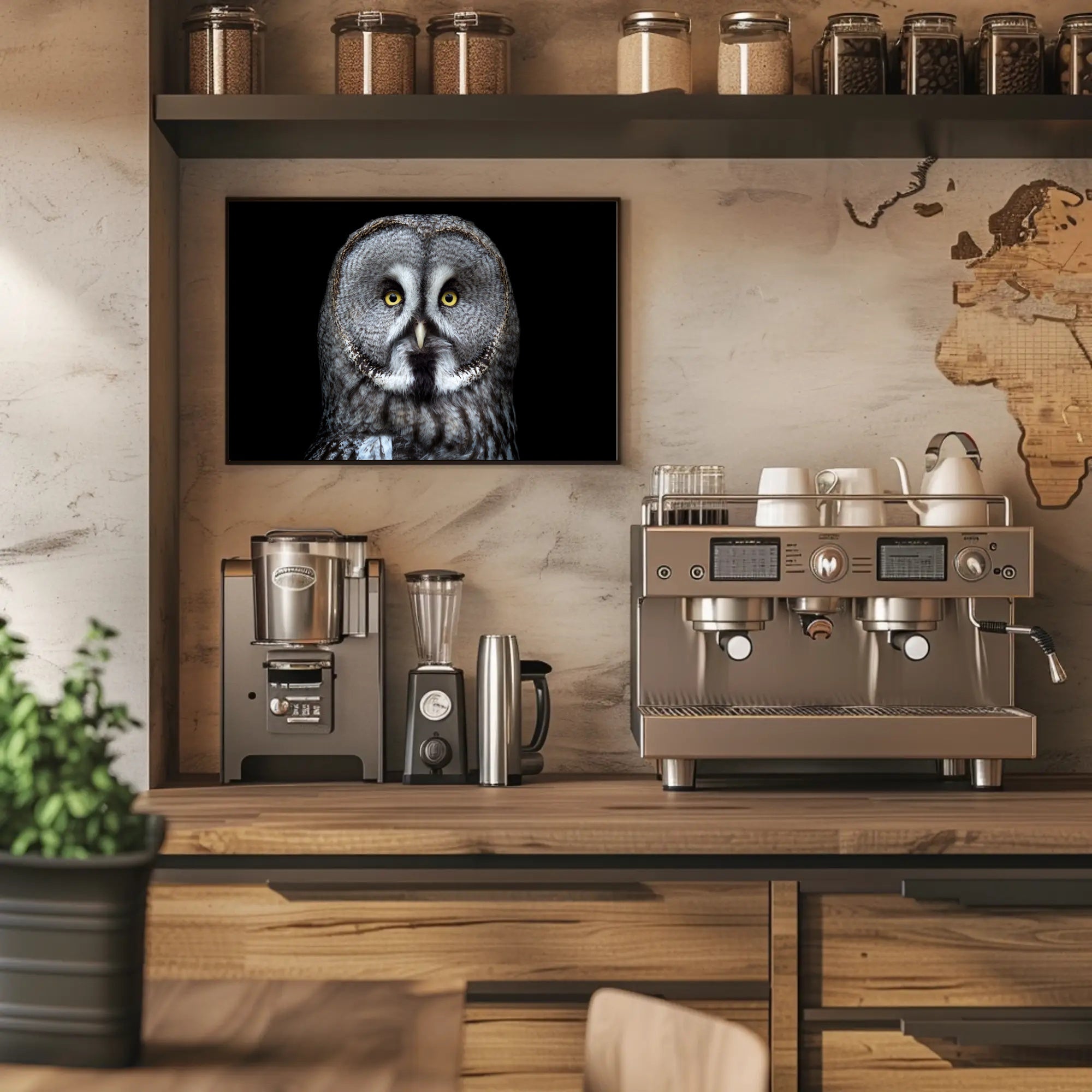 Great Grey Owl Intensity Animal Poster PosterGoat