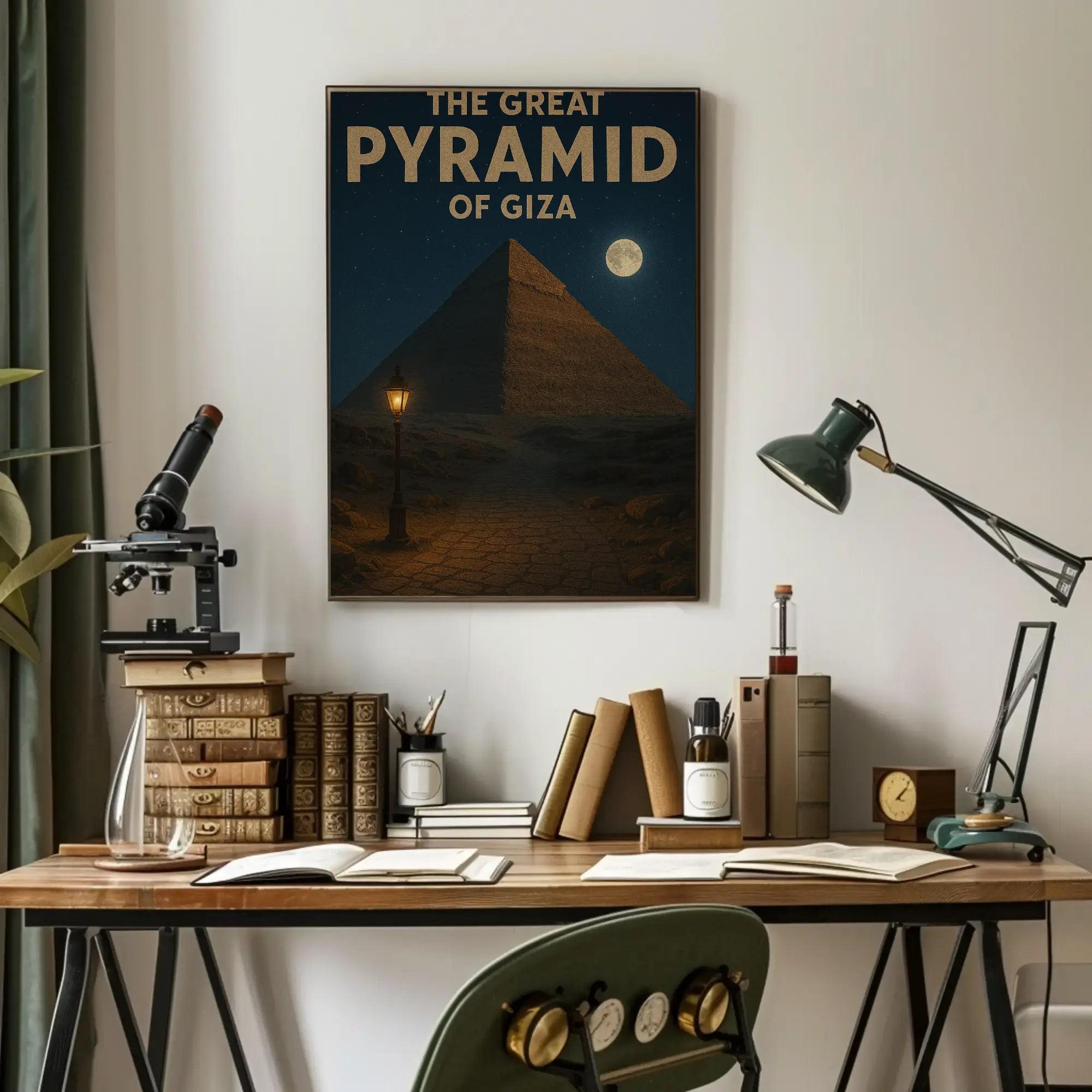 Great Pyramid of Giza Nightscape Cultural or Heritage Poster PosterGoat