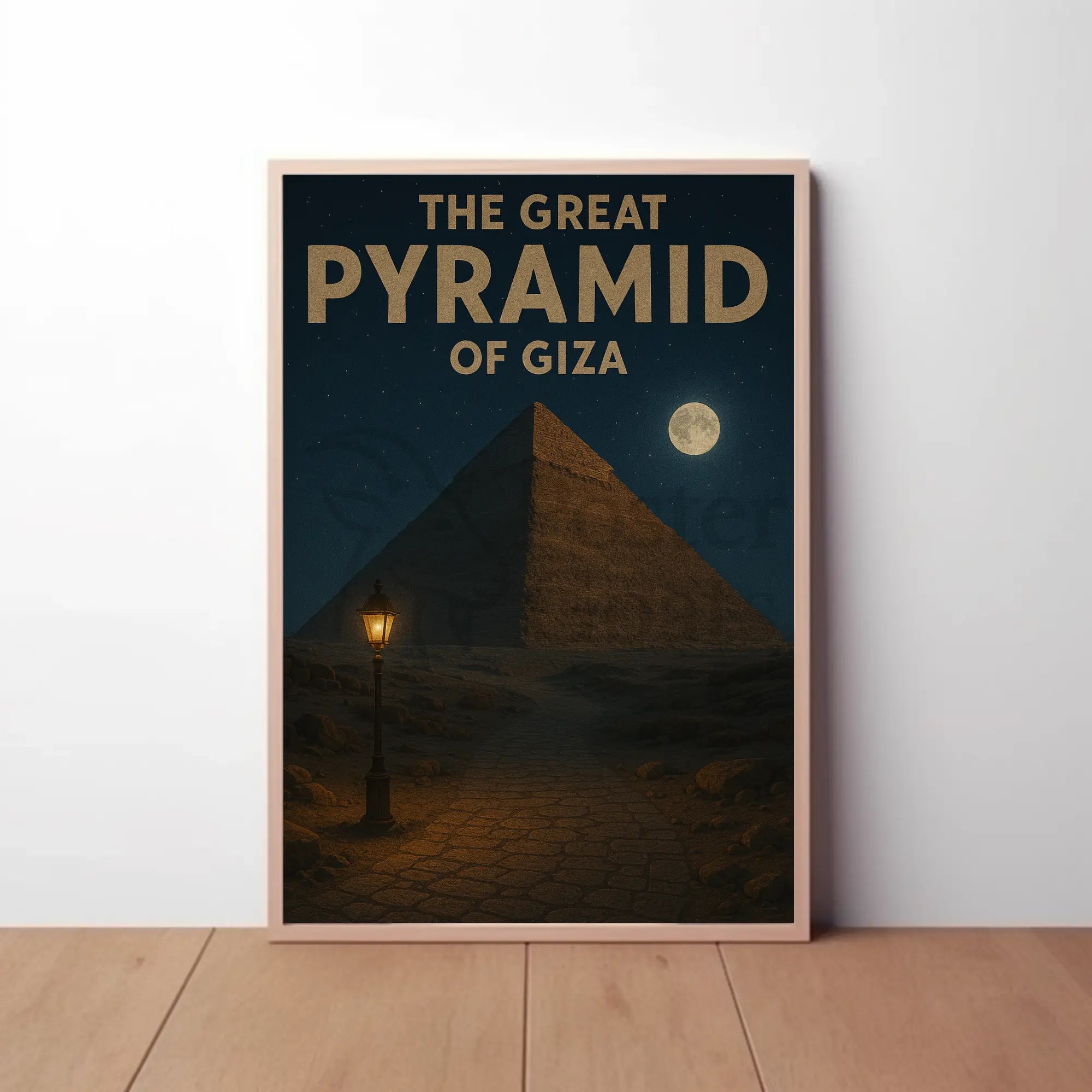 Great Pyramid of Giza Nightscape Cultural or Heritage Poster PosterGoat