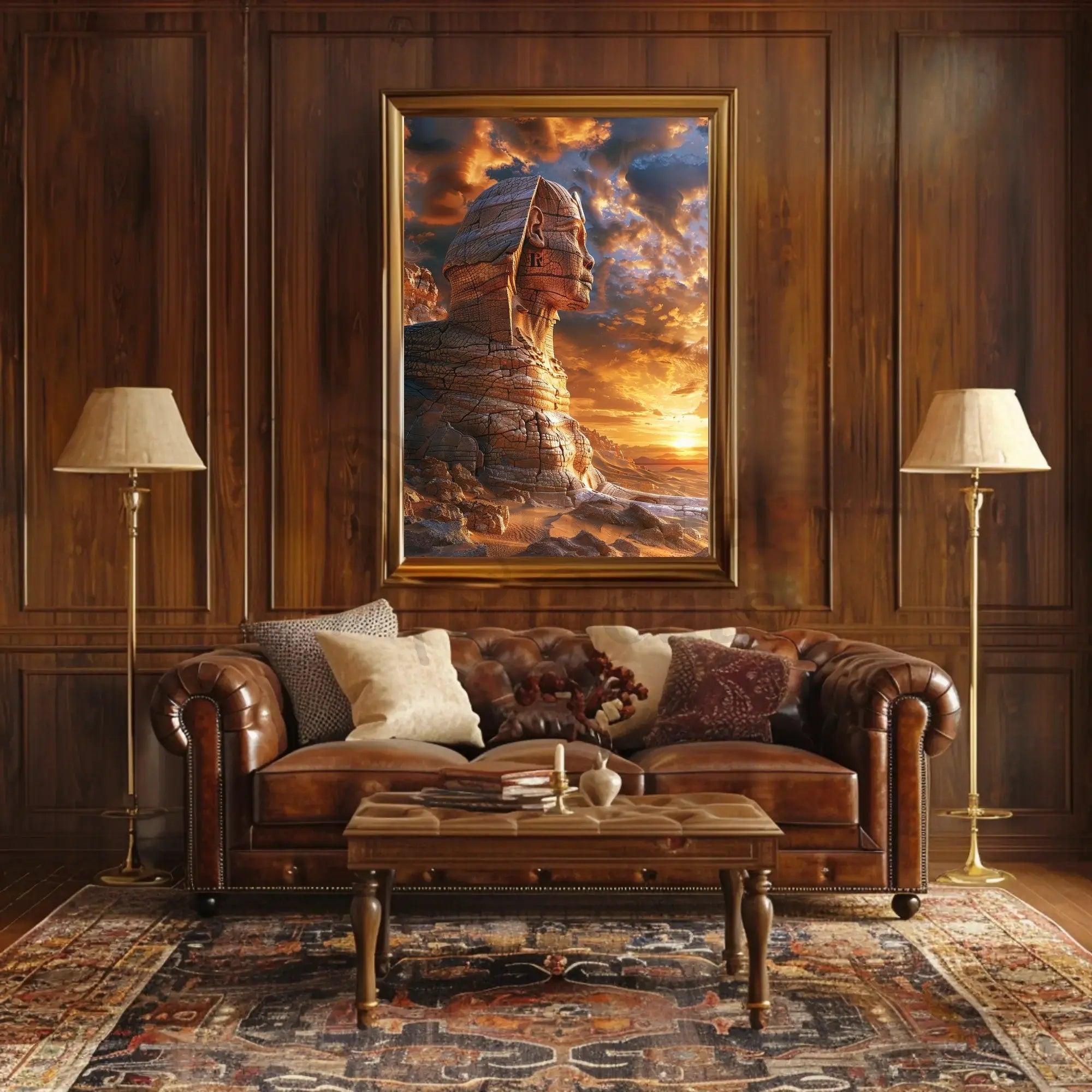 Great Sphinx of Giza Surreal Art Cultural Poster PosterGoat
