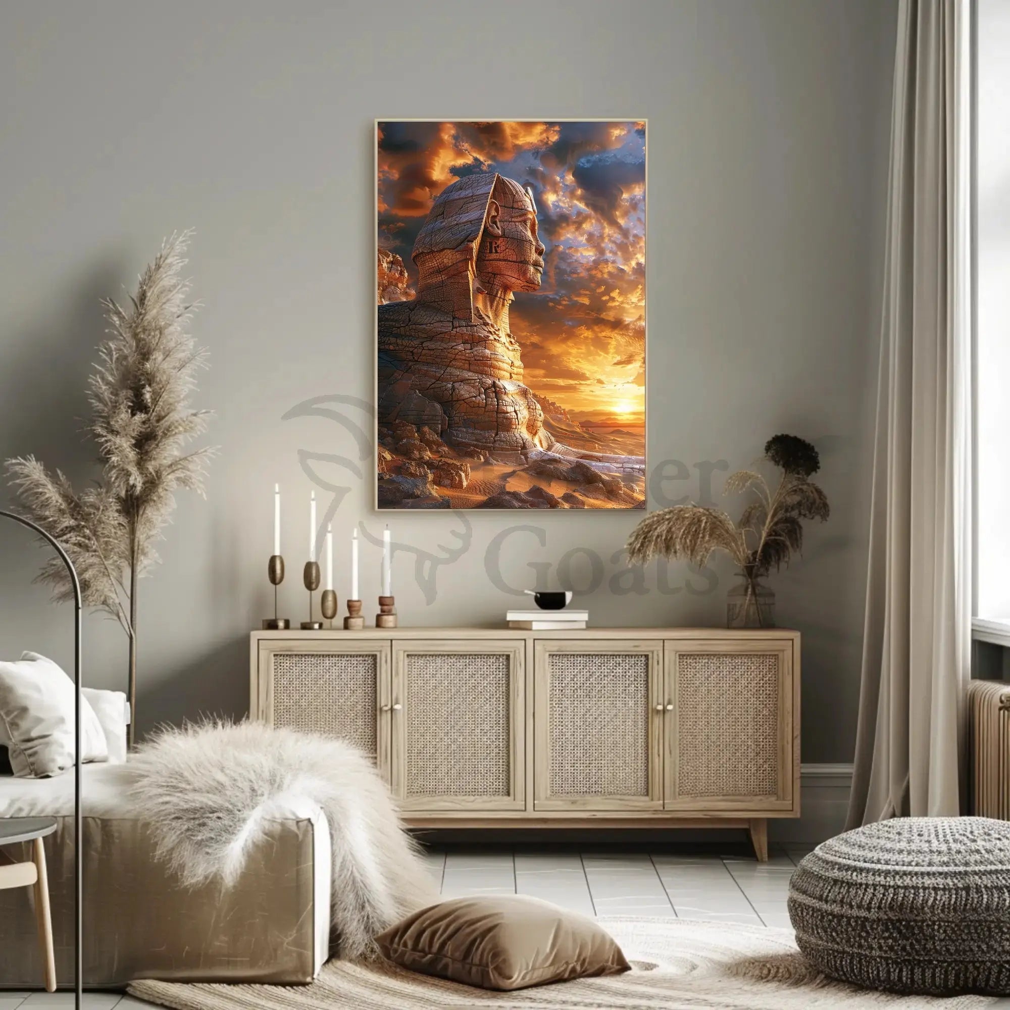 Great Sphinx of Giza Surreal Art Cultural Poster PosterGoat