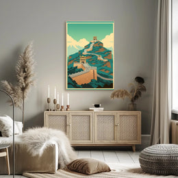 Great Wall of China Artistic Illustration Cultural Heritage Poster PosterGoat