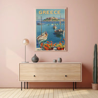 Greece Azure Waters Vintage Travel Poster PosterGoat