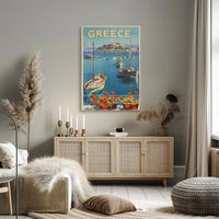 Greece Azure Waters Vintage Travel Poster PosterGoat
