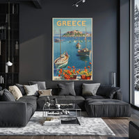 Greece Azure Waters Vintage Travel Poster PosterGoat