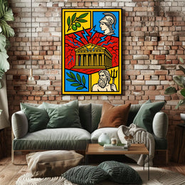 Greek Mythology Art Print: Parthenon, Athena, Poseidon Poster PosterGoat