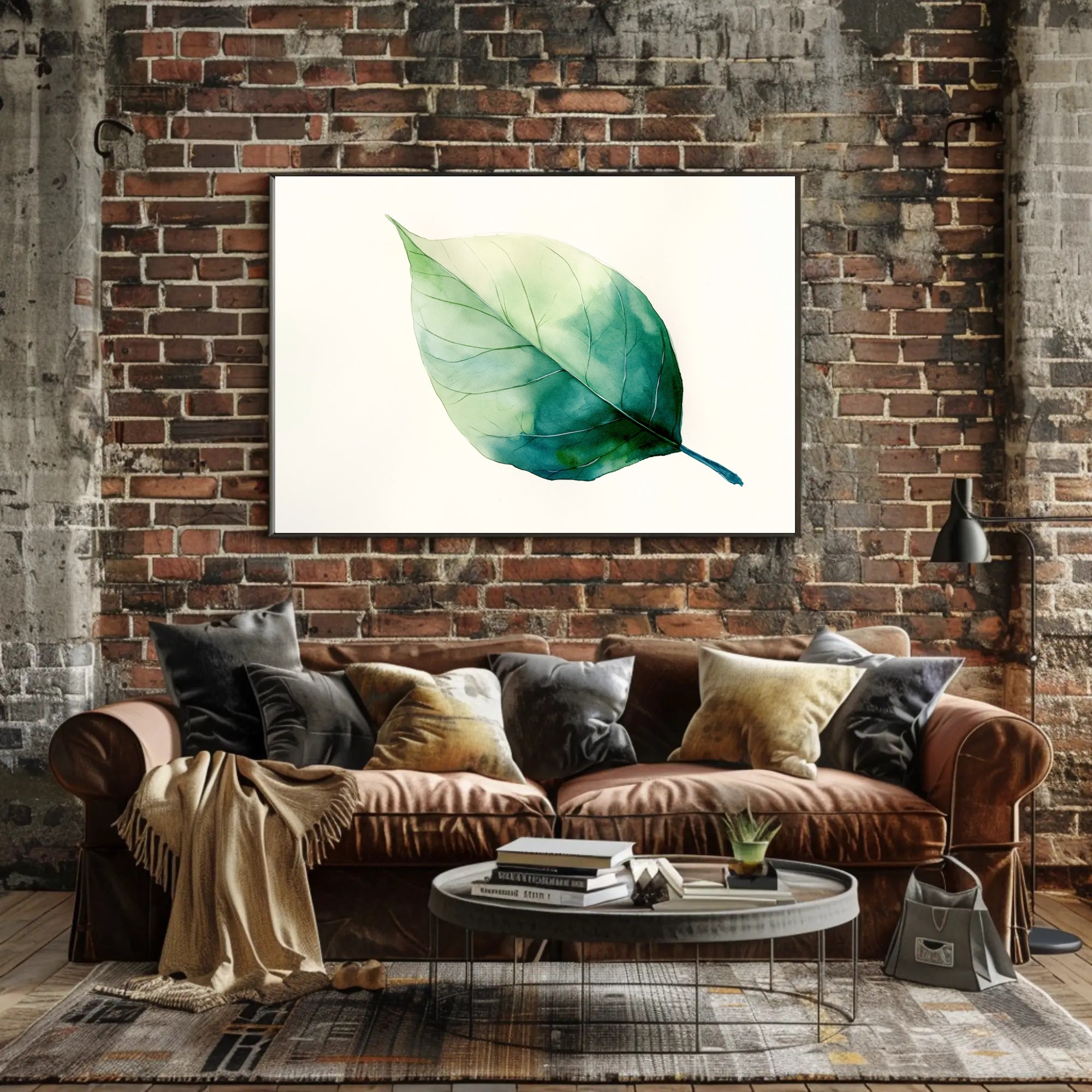 Green Leaf Watercolor Art Print - Abstract or Artistic Poster PosterGoat