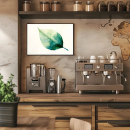 Green Leaf Watercolor Art Print - Abstract or Artistic Poster PosterGoat