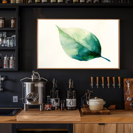 Green Leaf Watercolor Art Print - Abstract or Artistic Poster PosterGoat