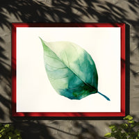 Green Leaf Watercolor Art Print - Abstract or Artistic Poster PosterGoat