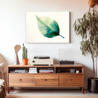 Green Leaf Watercolor Art Print - Abstract or Artistic Poster PosterGoat