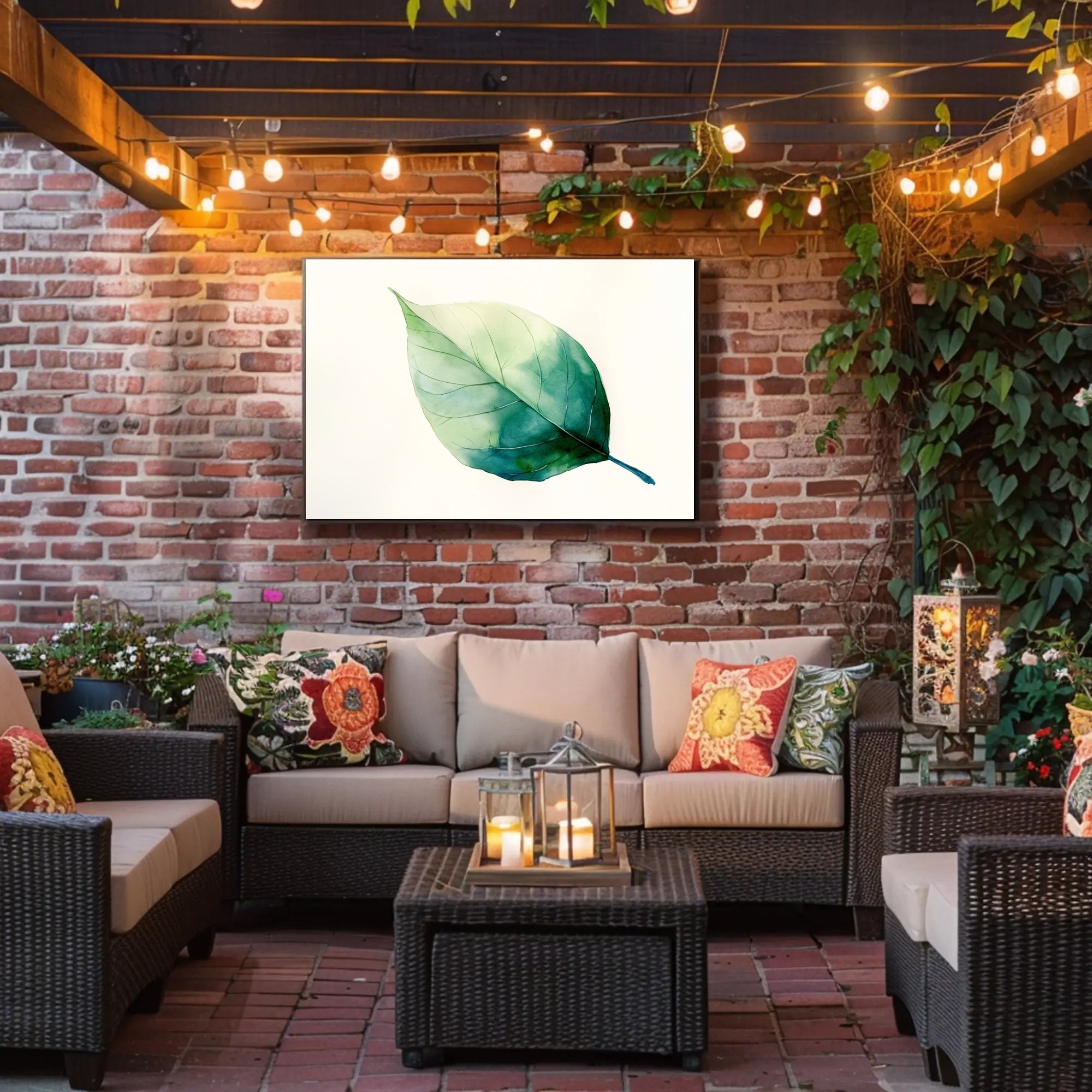 Green Leaf Watercolor Art Print - Abstract or Artistic Poster PosterGoat