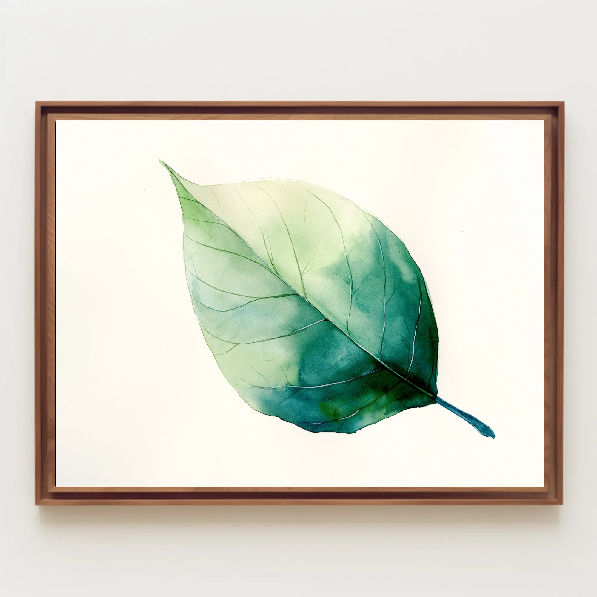 Green Leaf Watercolor Art Print - Abstract or Artistic Poster PosterGoat