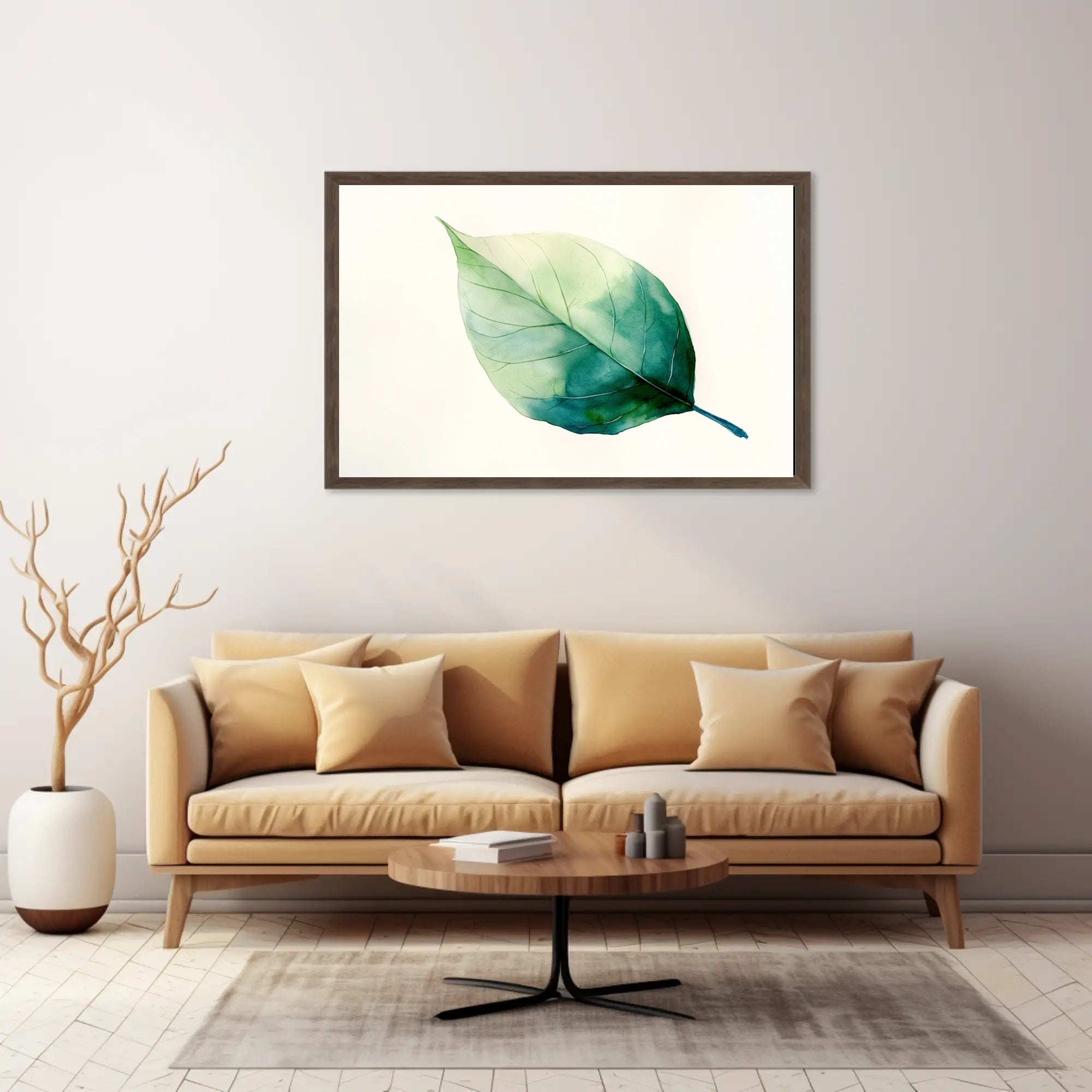 Green Leaf Watercolor Art Print - Abstract or Artistic Poster PosterGoat