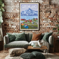 Greenland Adventure Awaits Vintage Travel Poster PosterGoat