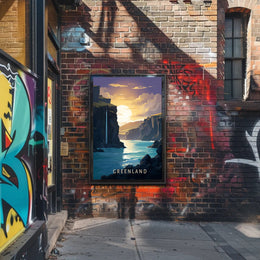 Greenland Serenity: Tranquil Fjord Travel Poster PosterGoat