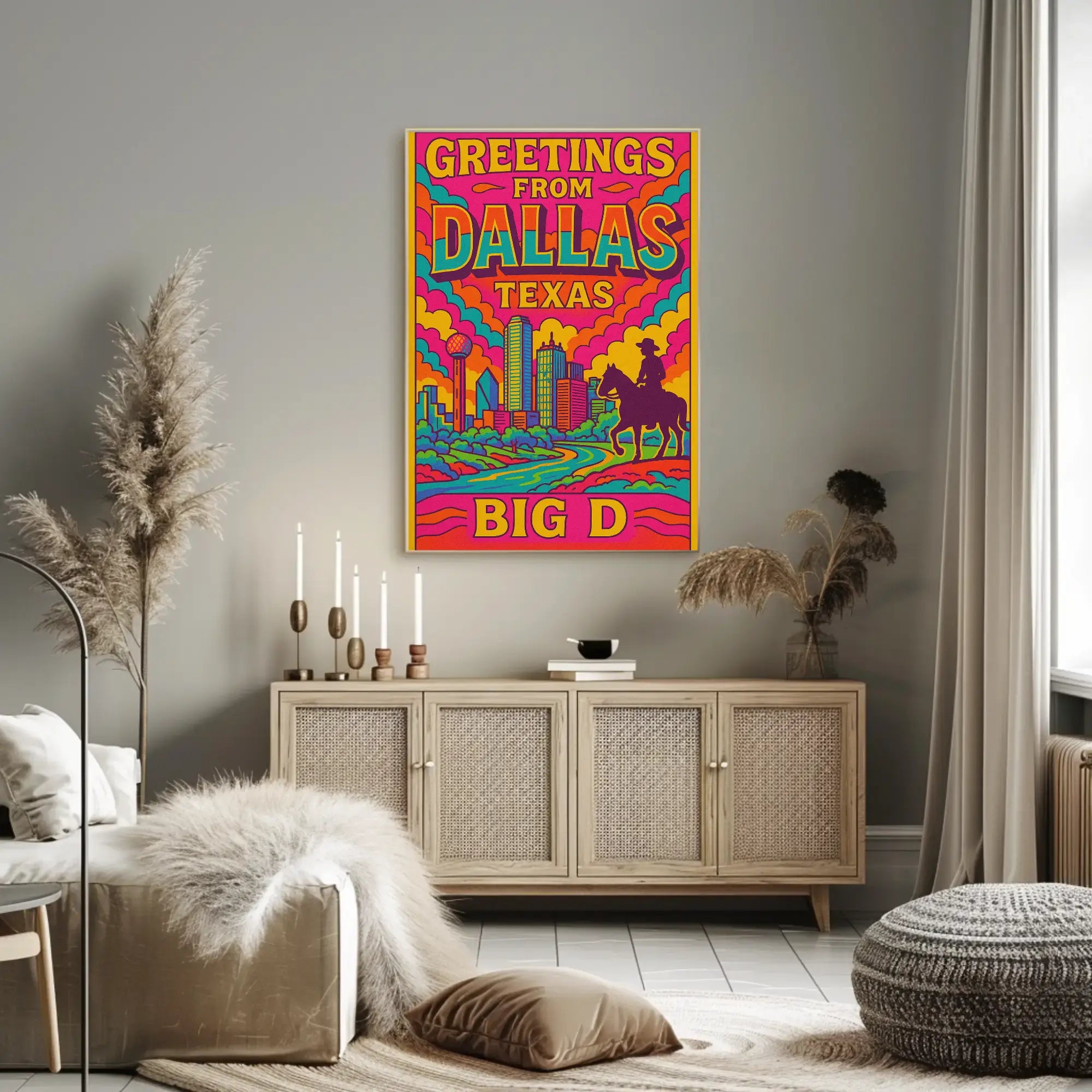 Greetings from Dallas Retro Travel Poster PosterGoat