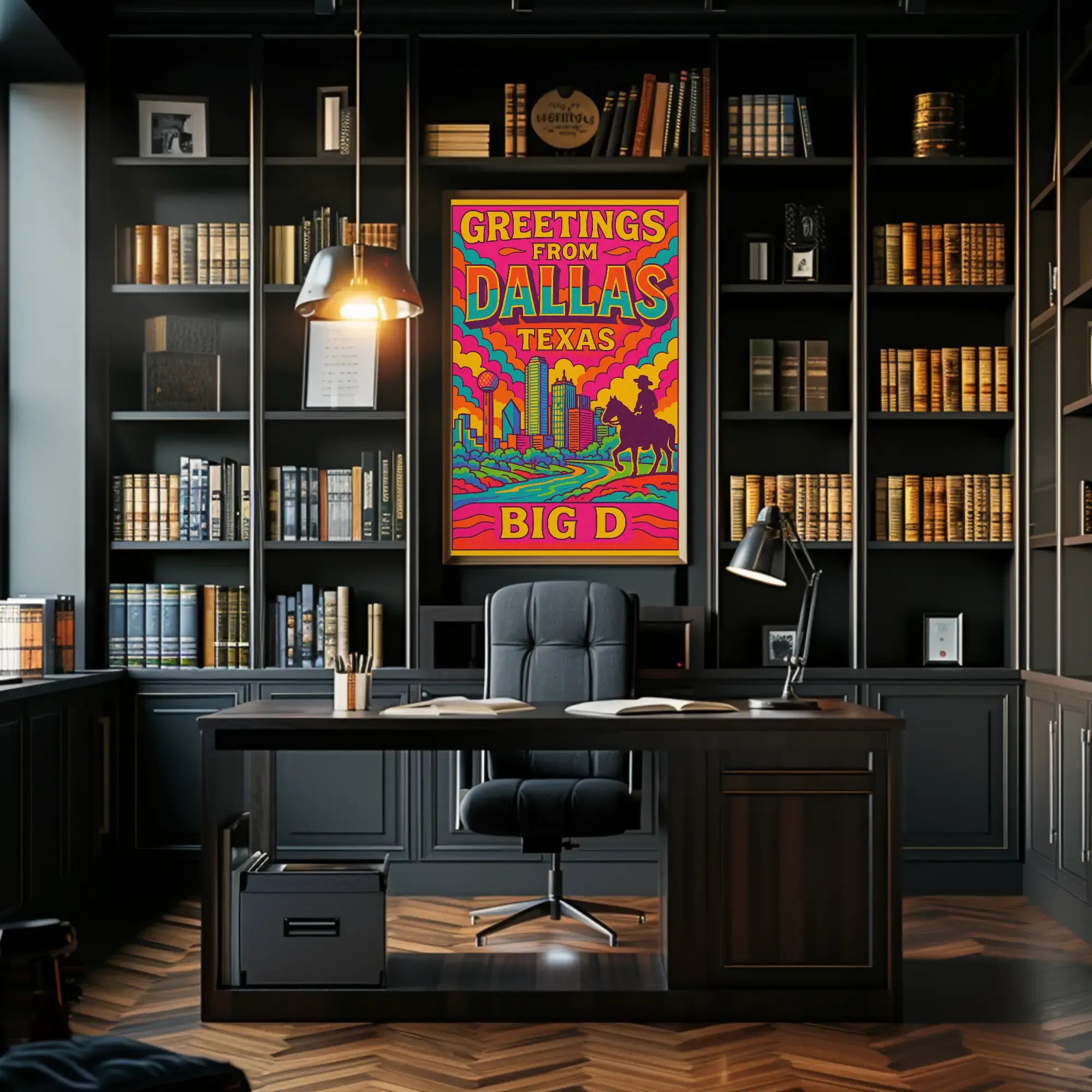 Greetings from Dallas Retro Travel Poster PosterGoat