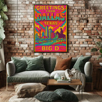 Greetings from Dallas Retro Travel Poster PosterGoat