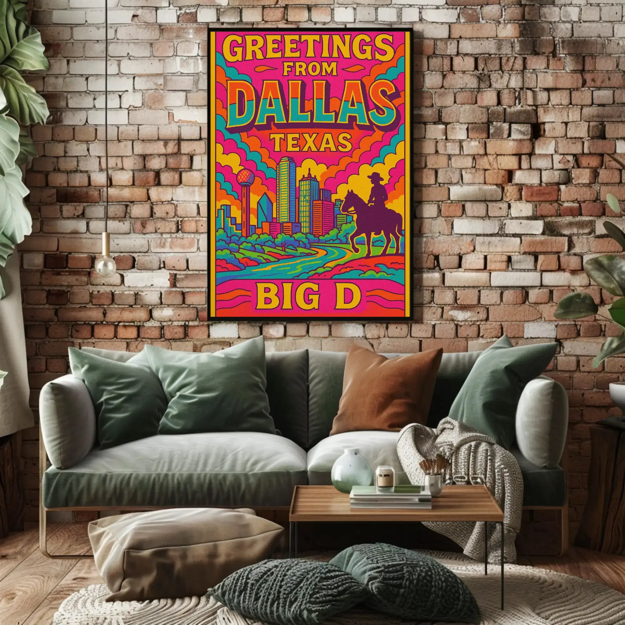 Greetings from Dallas Retro Travel Poster PosterGoat