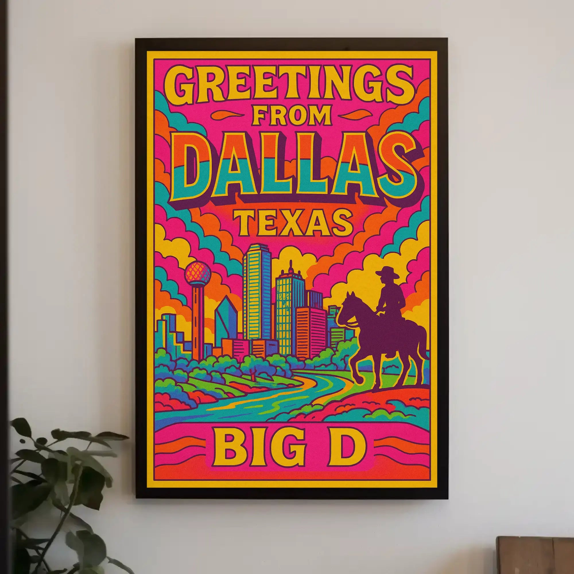 Greetings from Dallas Retro Travel Poster PosterGoat