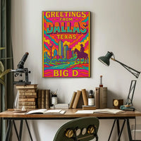 Greetings from Dallas Retro Travel Poster PosterGoat
