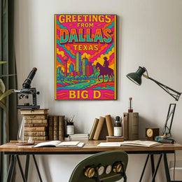 Greetings from Dallas Retro Travel Poster PosterGoat