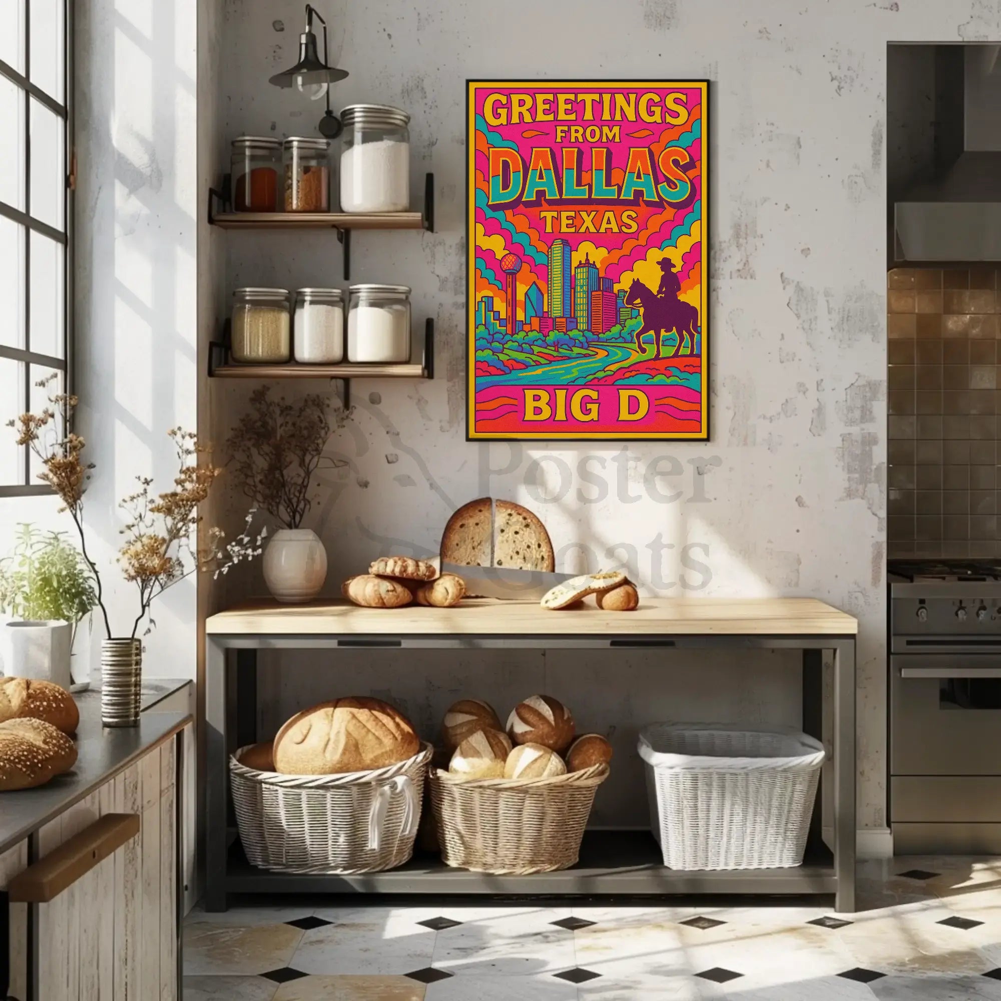 Greetings from Dallas Retro Travel Poster PosterGoat