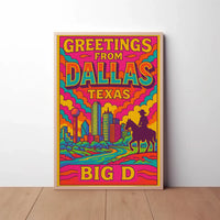 Greetings from Dallas Retro Travel Poster PosterGoat