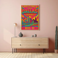 Greetings from Dallas Retro Travel Poster PosterGoat