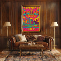 Greetings from Dallas Retro Travel Poster PosterGoat