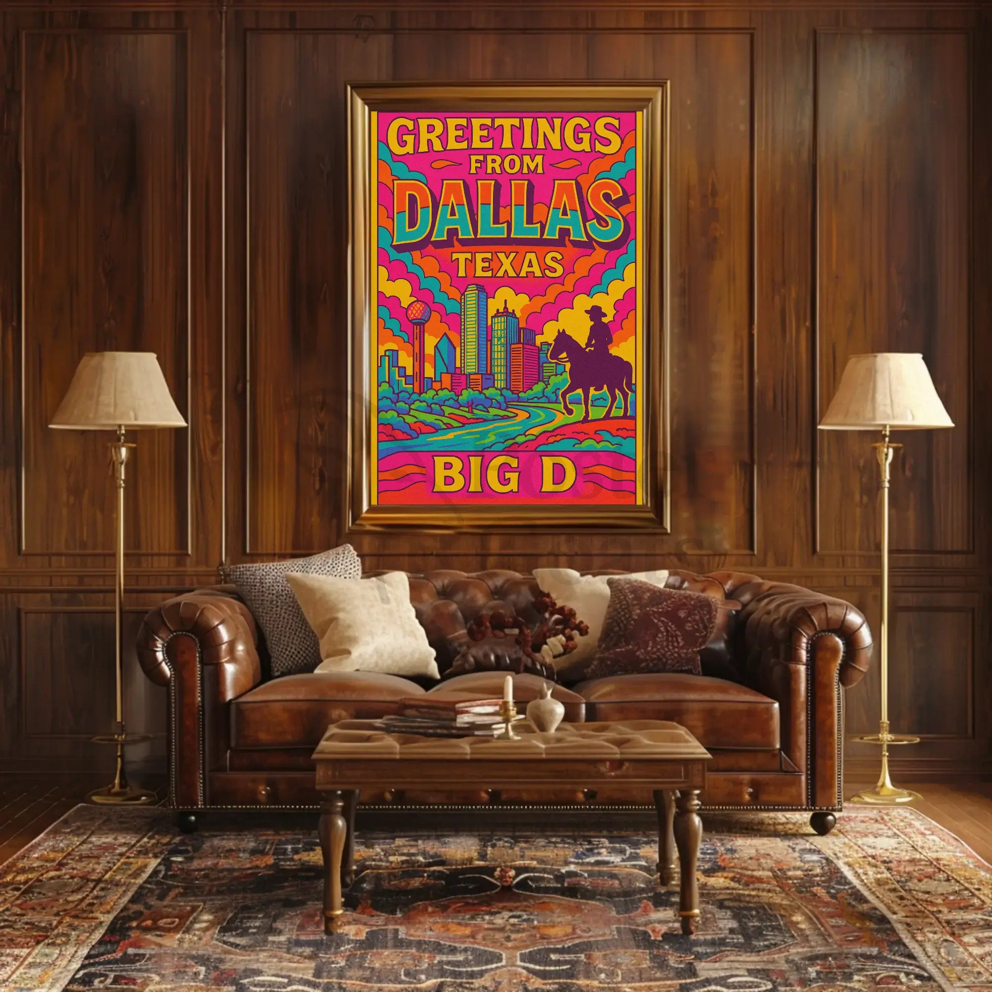 Greetings from Dallas Retro Travel Poster PosterGoat