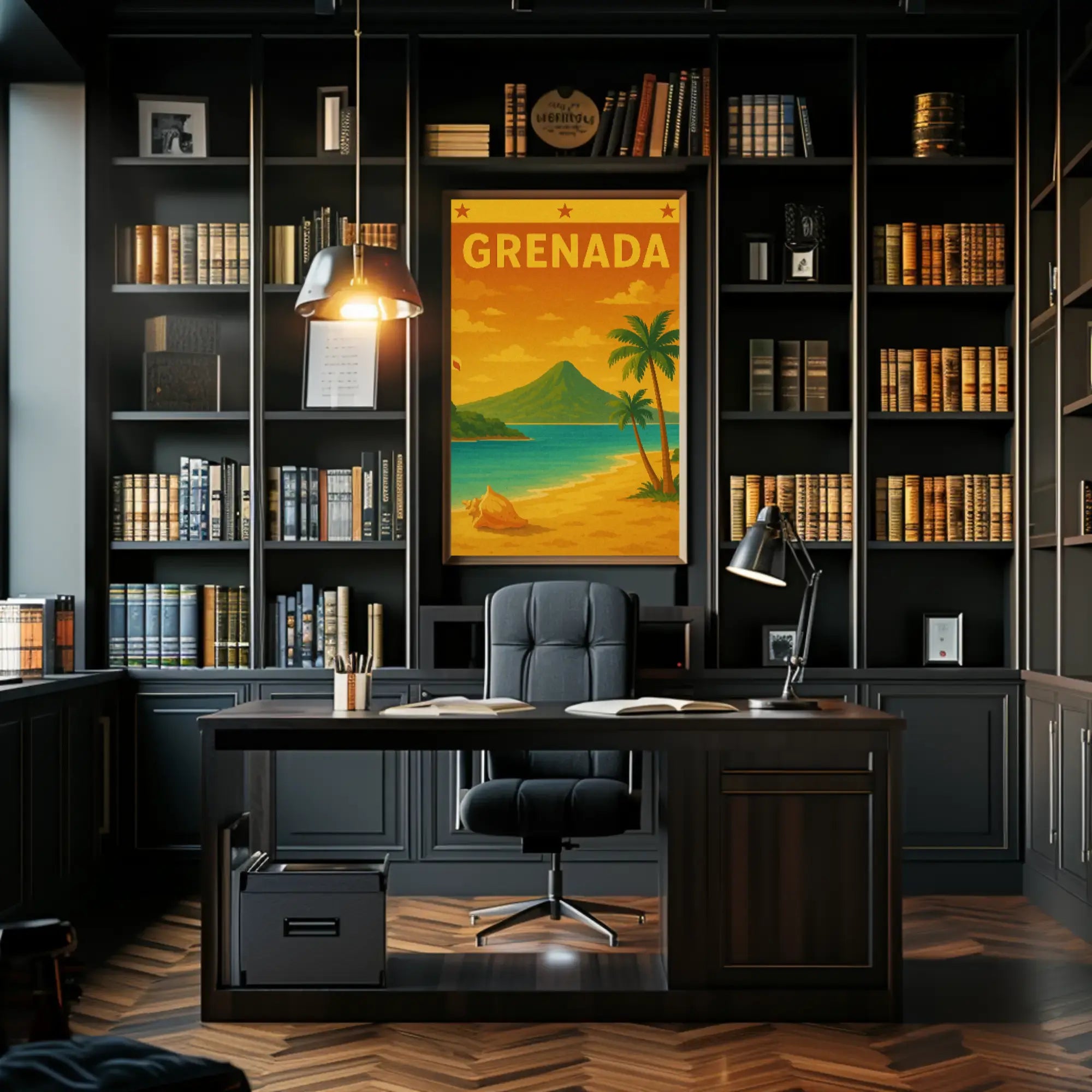 Grenada Tropical Beach Vintage Travel Destination Poster PosterGoat