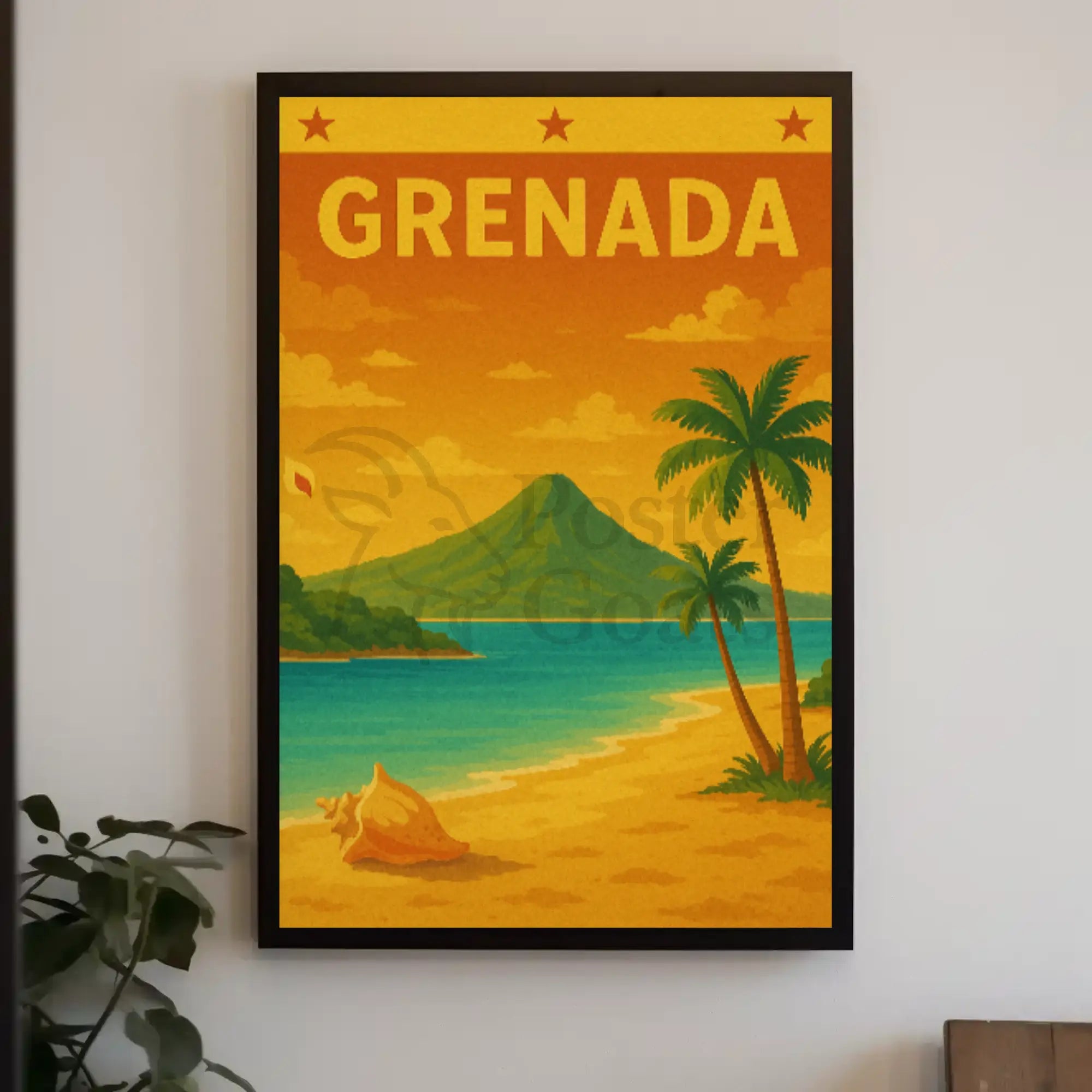 Grenada Tropical Beach Vintage Travel Destination Poster PosterGoat