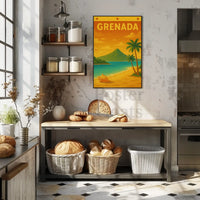 Grenada Tropical Beach Vintage Travel Destination Poster PosterGoat