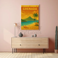 Grenada Tropical Beach Vintage Travel Destination Poster PosterGoat