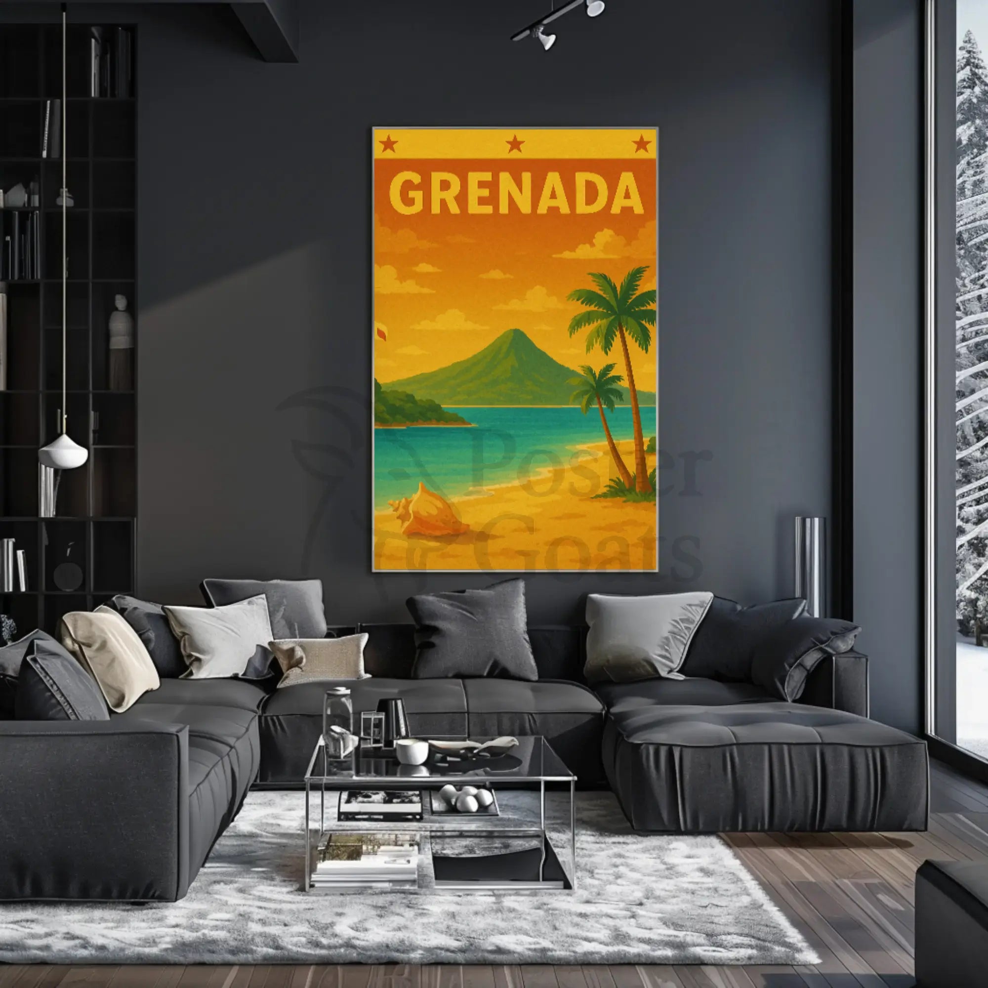 Grenada Tropical Beach Vintage Travel Destination Poster PosterGoat