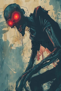 Grotesque Undead Creature Horror Art Poster - Abstract, Artistic, or Pop Culture Poster PosterGoat