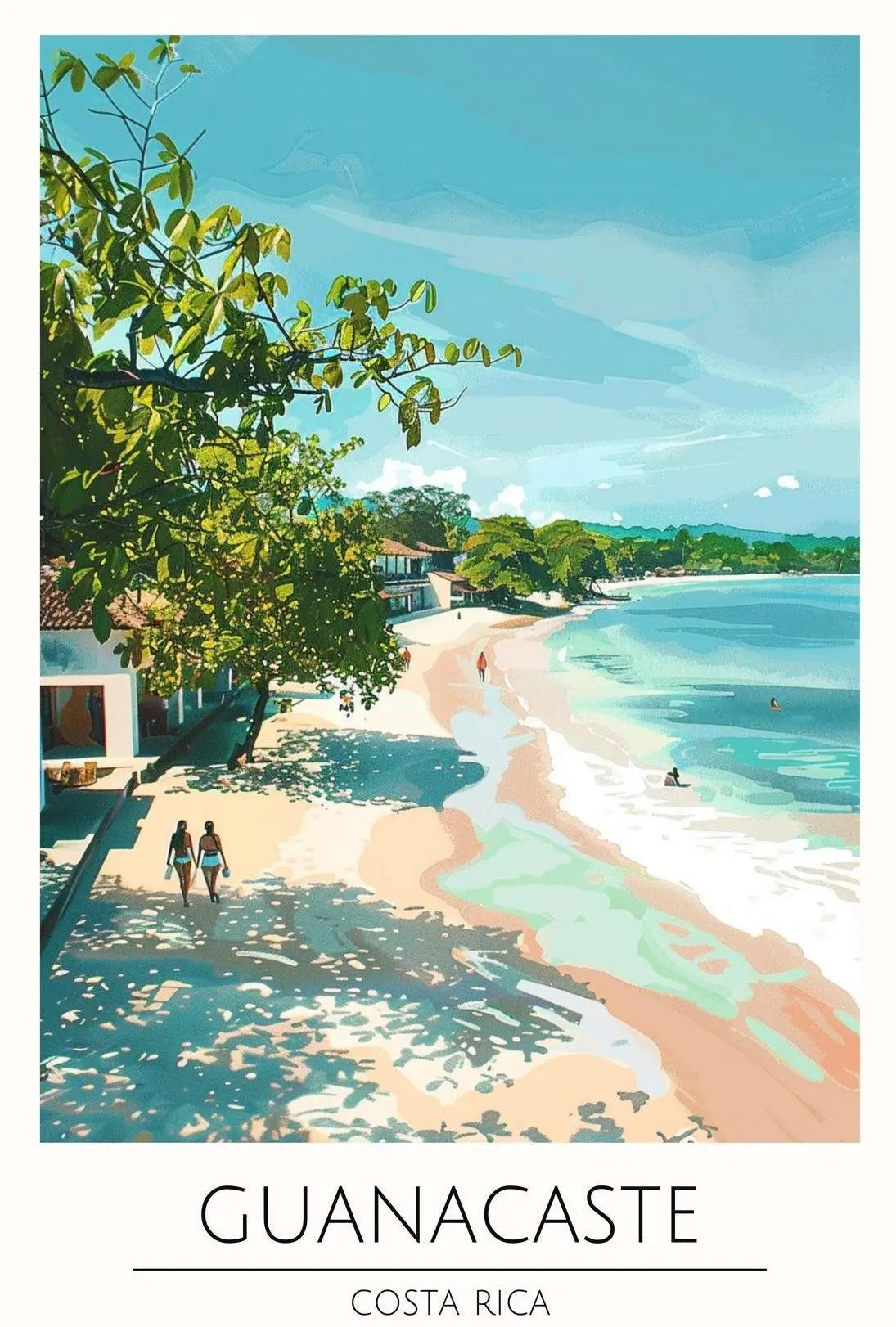 Guanacaste Costa Rica Beach Scene Travel Poster PosterGoat