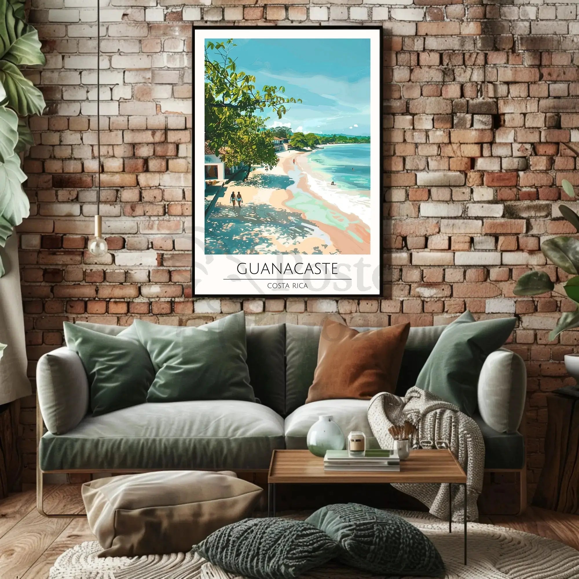 Guanacaste Costa Rica Beach Scene Travel Poster PosterGoat