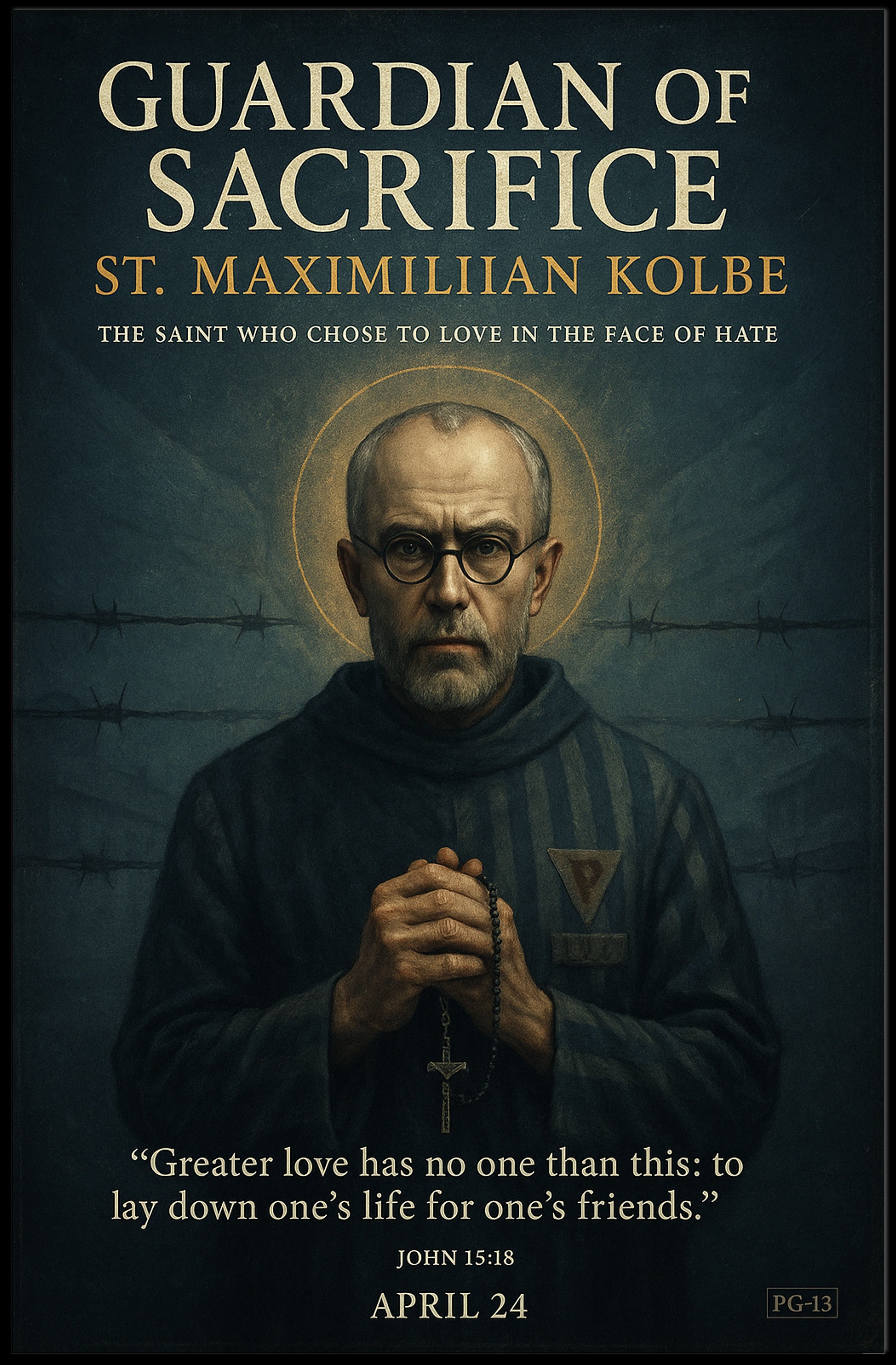 Guardian of Sacrifice St. Maximilian Kolbe Poster PosterGoat
