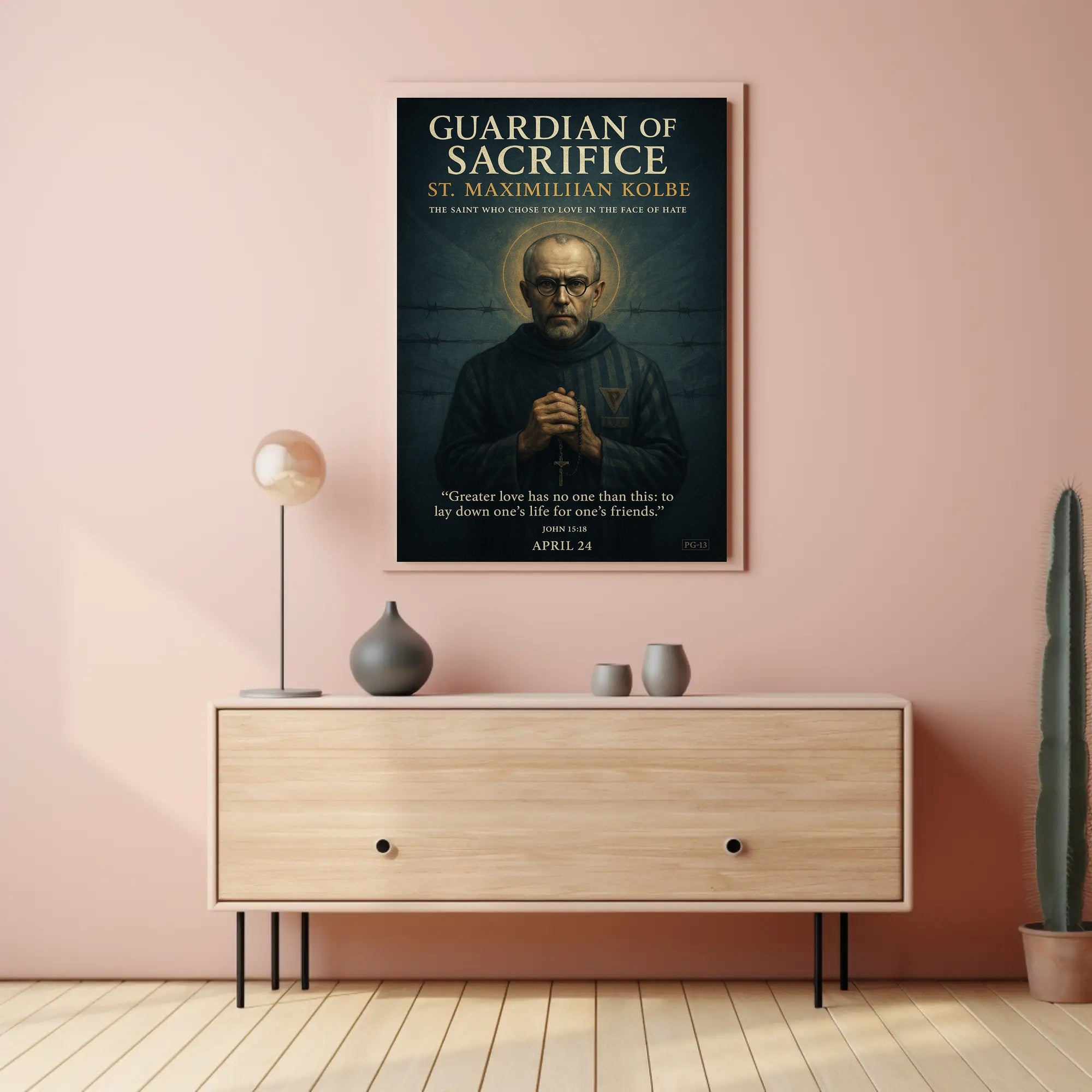 Guardian of Sacrifice St. Maximilian Kolbe Poster PosterGoat