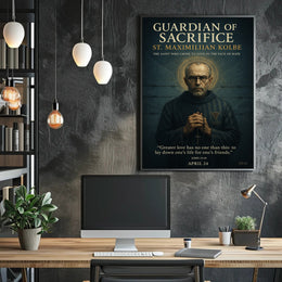Guardian of Sacrifice St. Maximilian Kolbe Poster PosterGoat