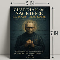 Guardian of Sacrifice St. Maximilian Kolbe Poster PosterGoat
