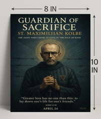 Guardian of Sacrifice St. Maximilian Kolbe Poster PosterGoat