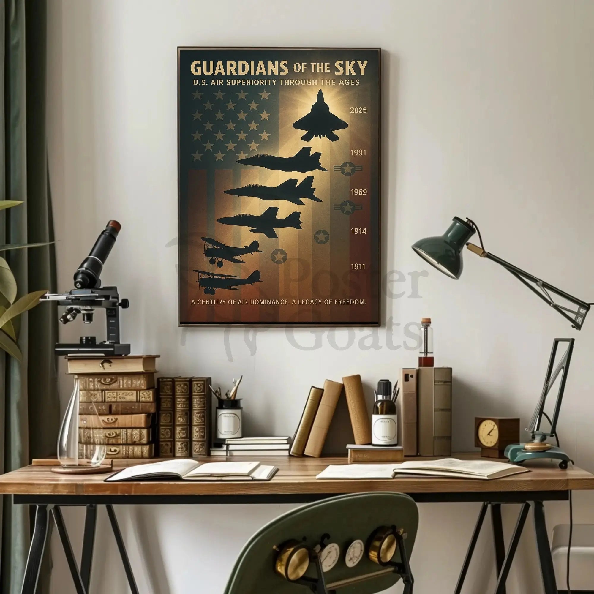 Guardians of the Sky: Aviation History Propaganda Poster PosterGoat