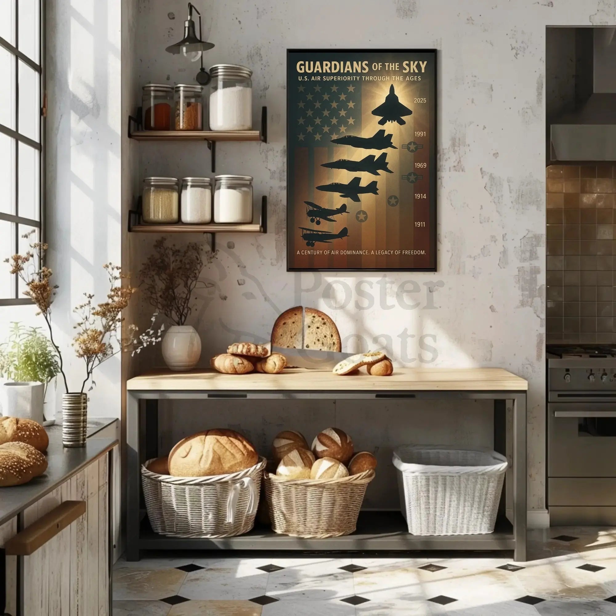 Guardians of the Sky: Aviation History Propaganda Poster PosterGoat